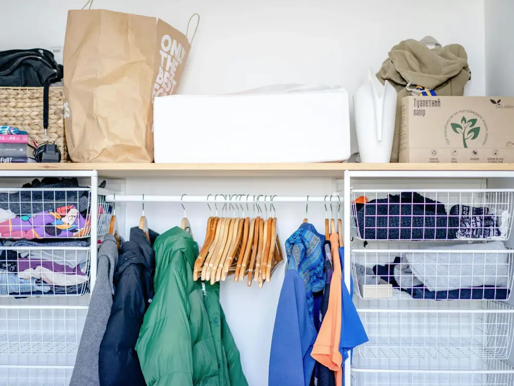 Shelved linens for a small short-term rental portfolio